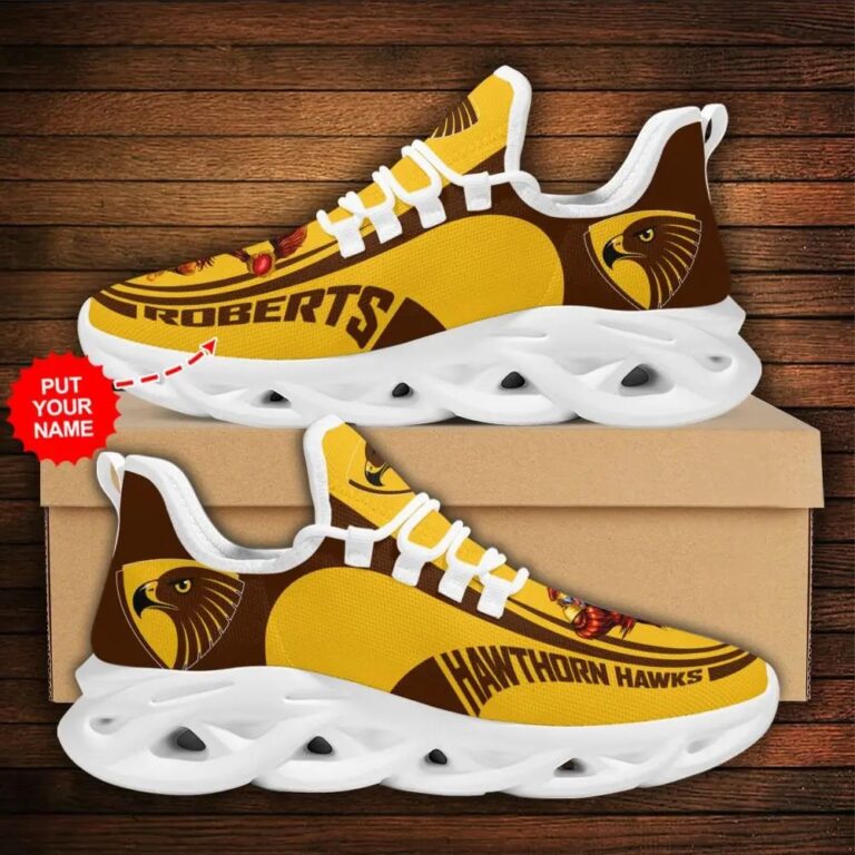 AFL Hawthorn Hawks Custom Name Max Soul Shoes