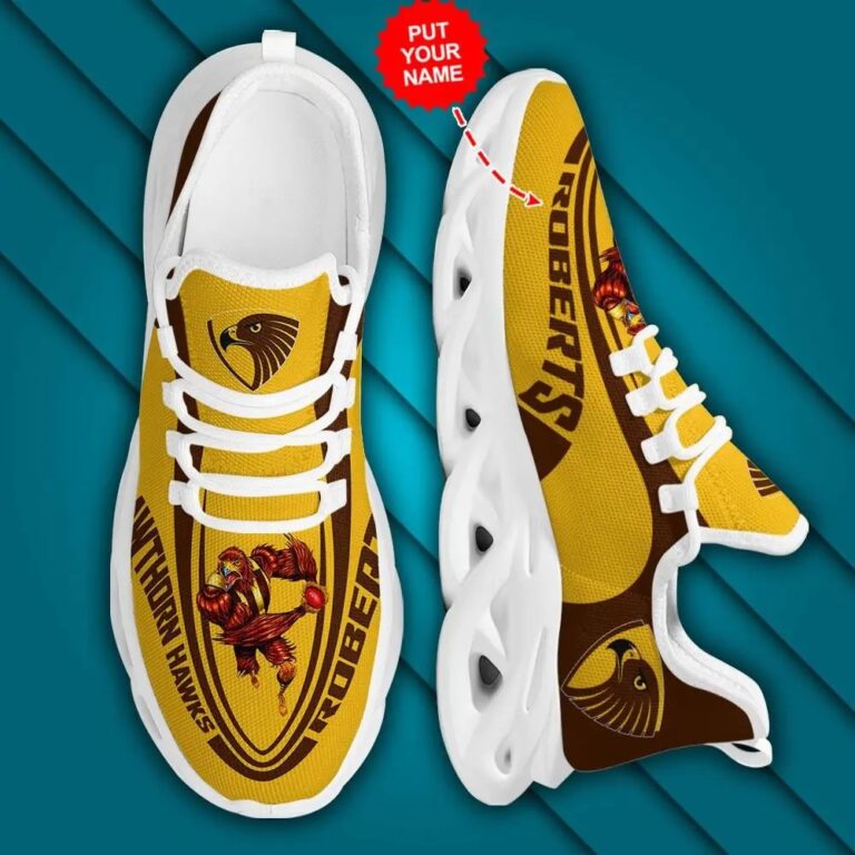 AFL Hawthorn Hawks Custom Name Max Soul Shoes