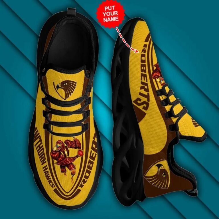 AFL Hawthorn Hawks Custom Name Max Soul Shoes