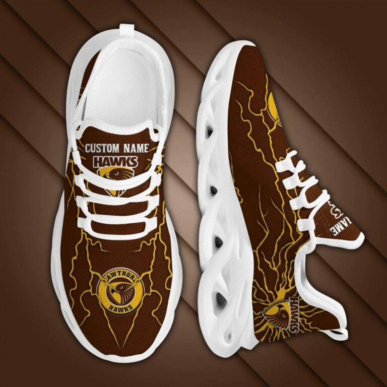 AFL Hawthorn Hawks Custom Name Stylish Graffiti Max Soul Shoes