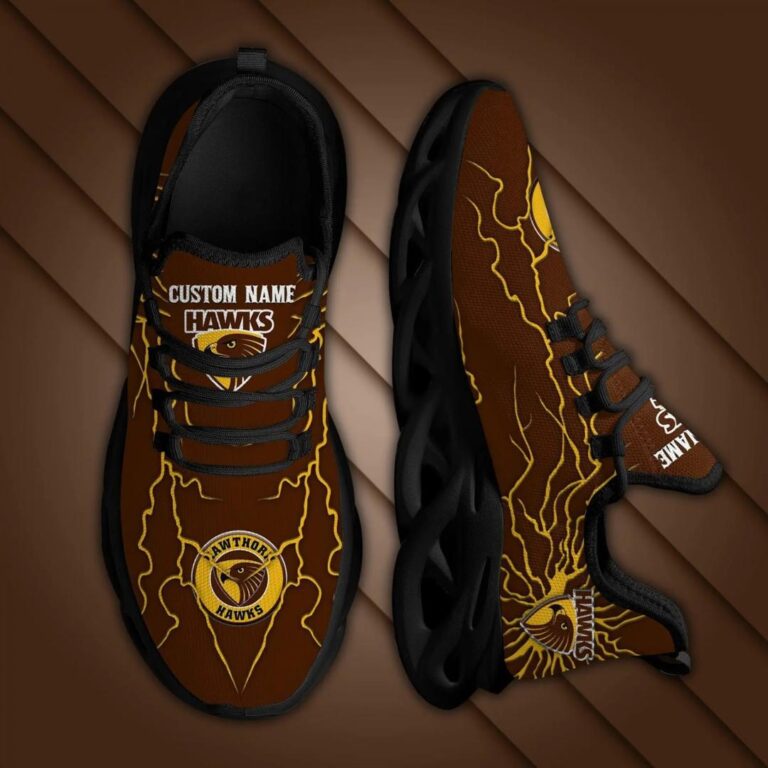 AFL Hawthorn Hawks Custom Name Stylish Graffiti Max Soul Shoes