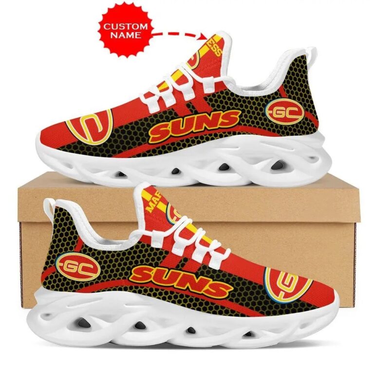 AFL Gold Coast Suns Custom Name Luxury Max Soul Shoes