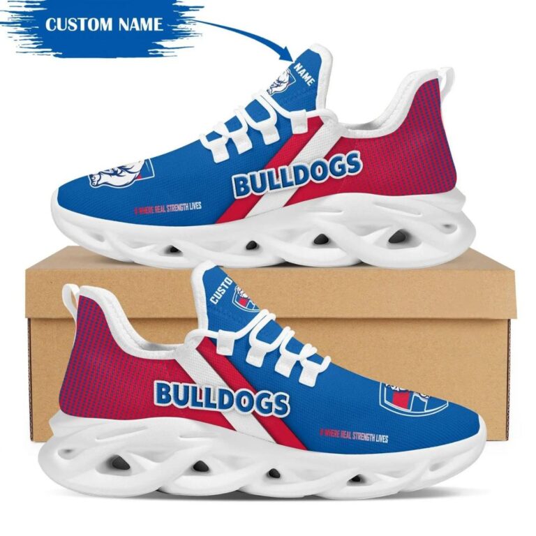 AFL Western Bulldogs Custom Name Blue Max Soul Shoes