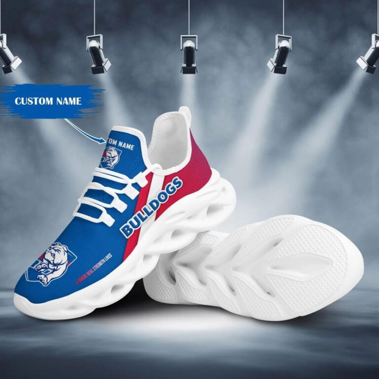 AFL Western Bulldogs Custom Name Blue Max Soul Shoes