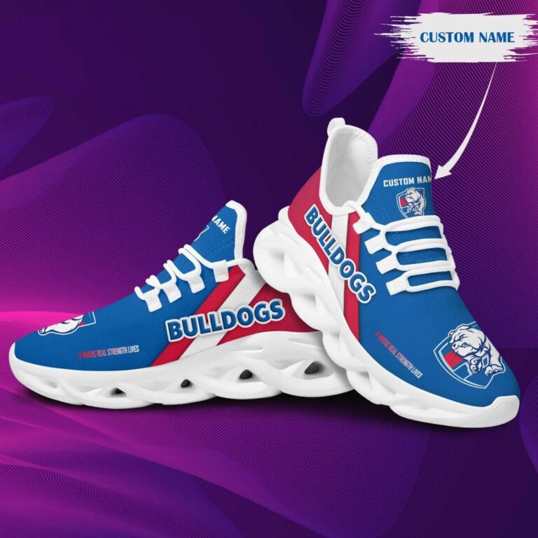 AFL Western Bulldogs Custom Name Blue Max Soul Shoes