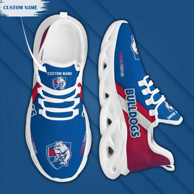 AFL Western Bulldogs Custom Name Blue Max Soul Shoes