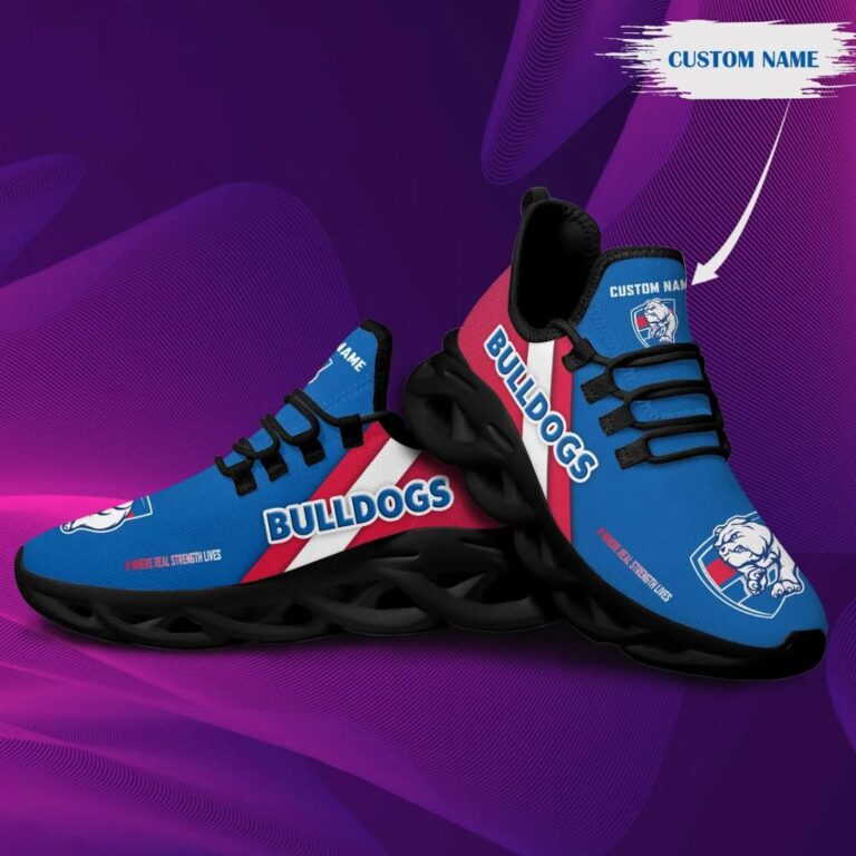AFL Western Bulldogs Custom Name Blue Max Soul Shoes