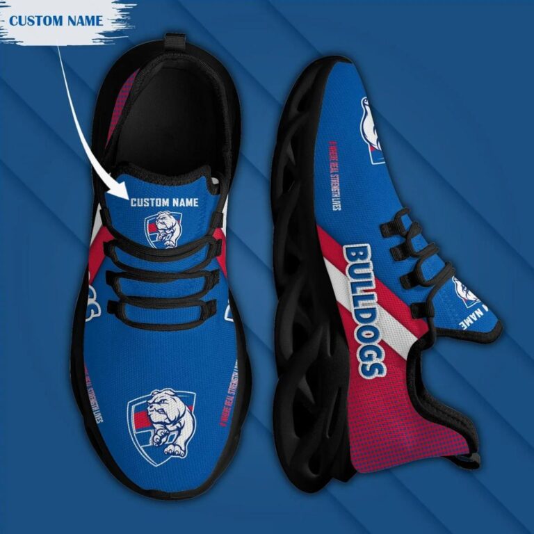 AFL Western Bulldogs Custom Name Blue Max Soul Shoes