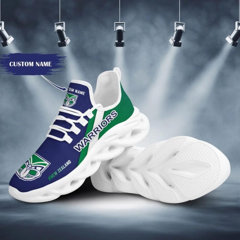 NRL New Zealand Warriors Custom Name Blue Green Max Soul Shoes V2