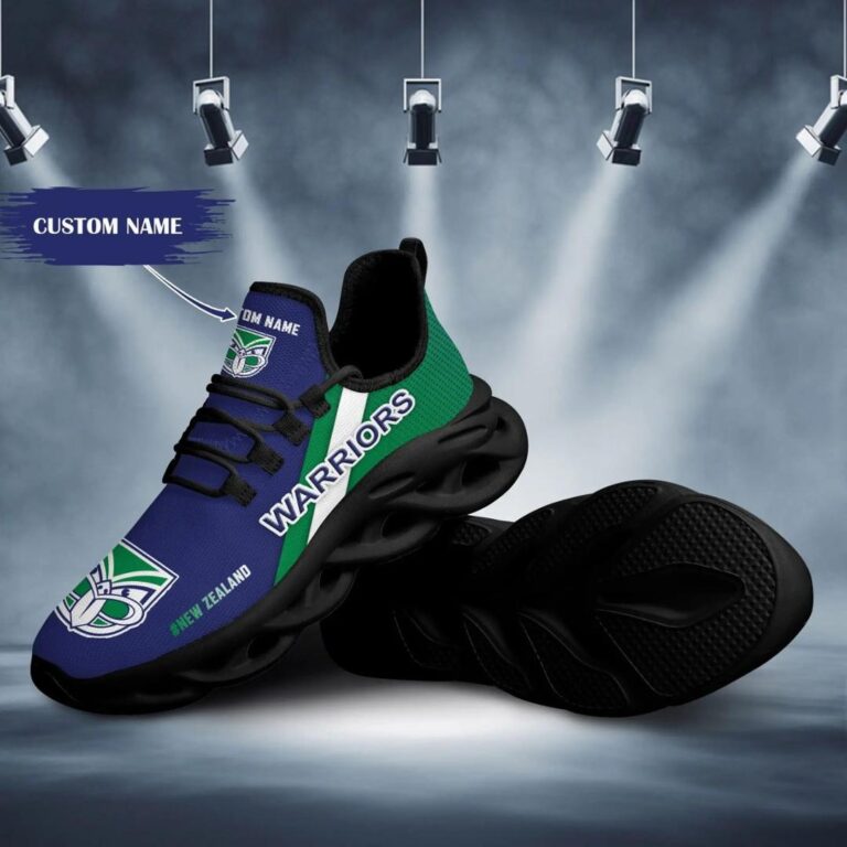 NRL New Zealand Warriors Custom Name Blue Green Max Soul Shoes V2