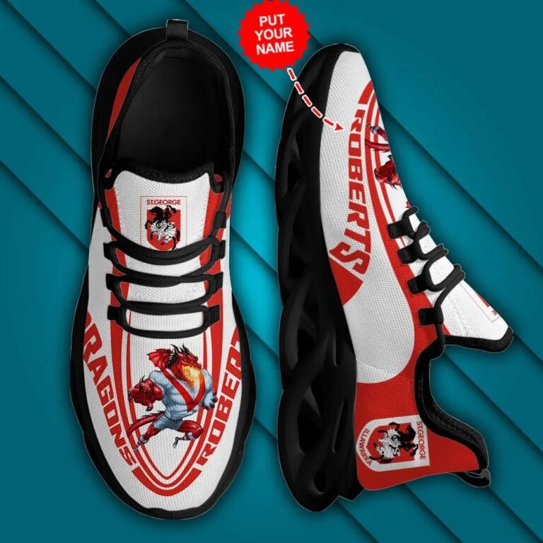 NRL St. George Illawarra Dragons Custom Name Clunky Max Soul Shoes