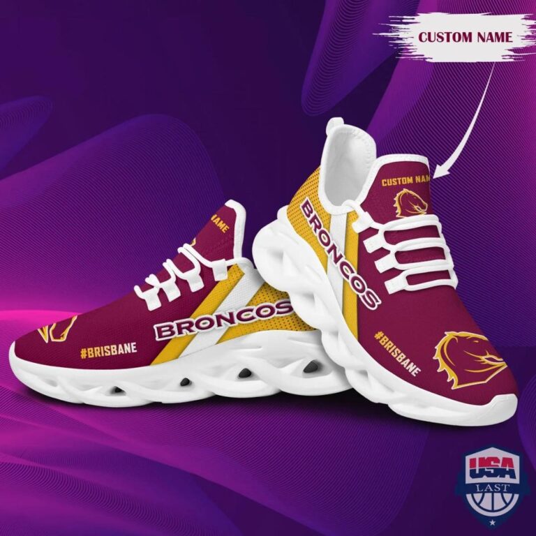 NRL Brisbane Broncos Custom Name Max Soul Shoes