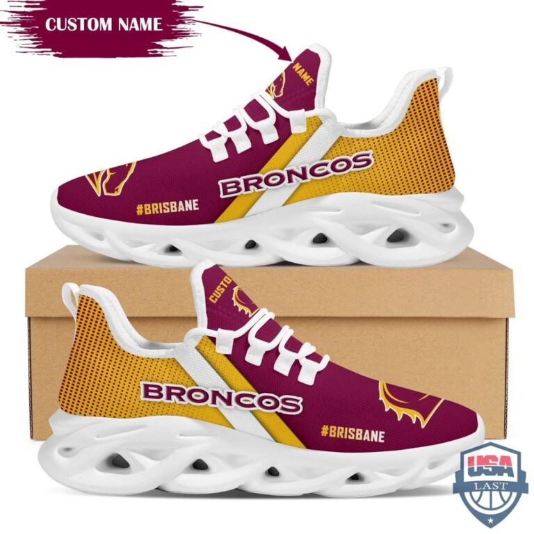 NRL Brisbane Broncos Custom Name Max Soul Shoes