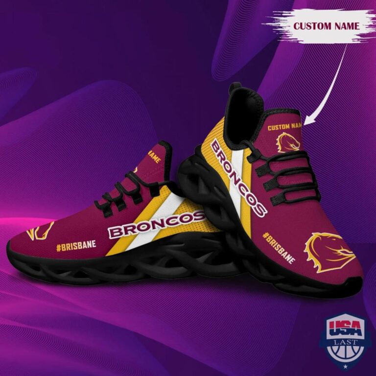 NRL Brisbane Broncos Custom Name Max Soul Shoes