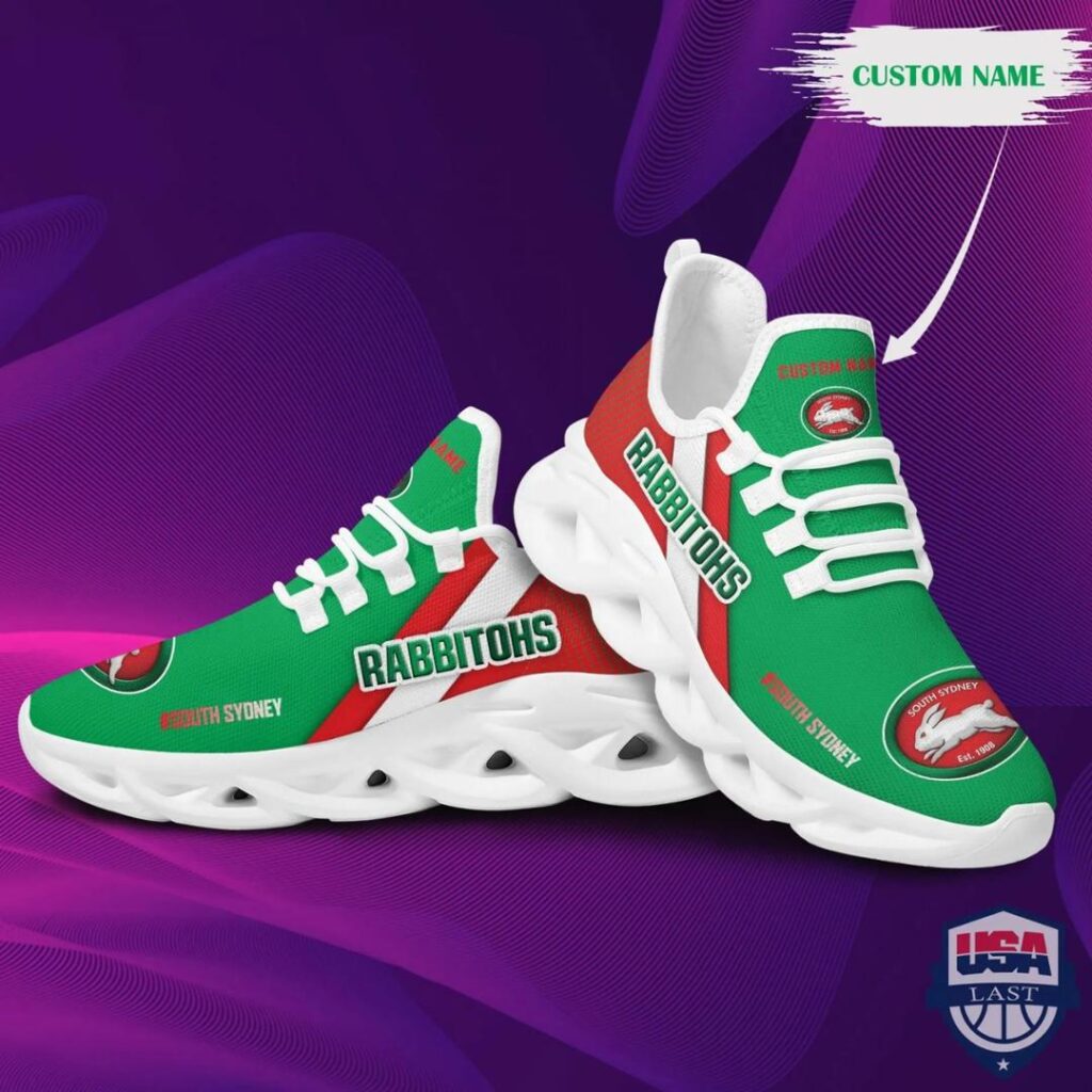 NRL South Sydney Rabbitohs Custom Name Max Soul Shoes
