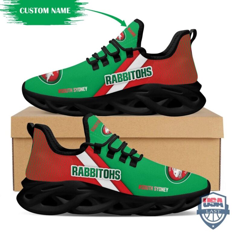 NRL South Sydney Rabbitohs Custom Name Max Soul Shoes