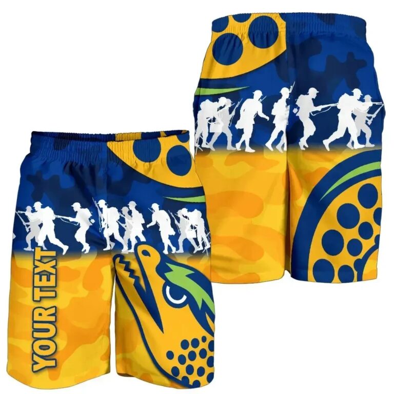 NRL (Custom Personalised) Parramatta Men Shorts Eels Anzac Vibes K8