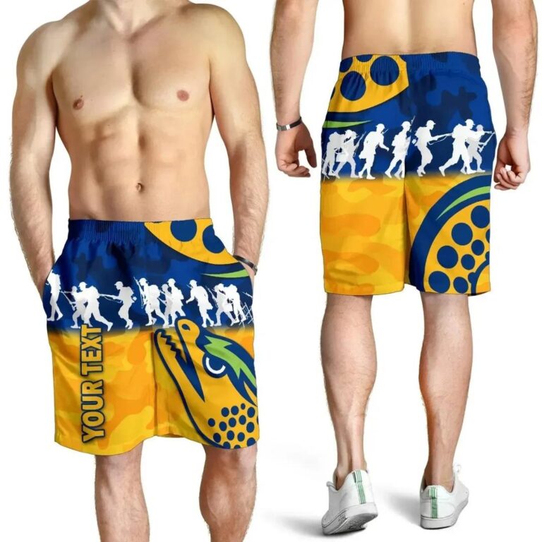 NRL (Custom Personalised) Parramatta Men Shorts Eels Anzac Vibes K8