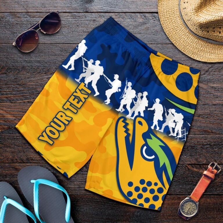 NRL (Custom Personalised) Parramatta Men Shorts Eels Anzac Vibes K8