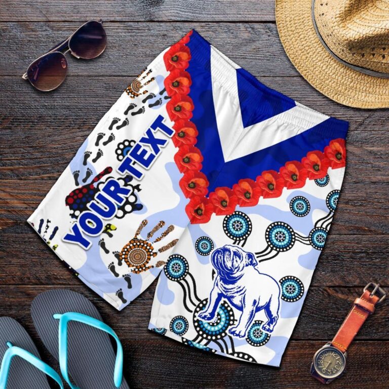 NRL (Custom Personalised) Canterbury-Bankstown Bulldogs Men Shorts Anzac Day ?Indigenous K8