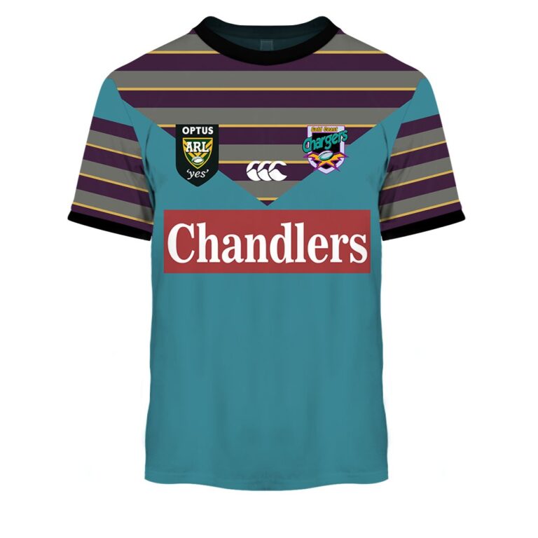 Personalised Gold Coast Chargers ARL/NRL 1997 Home Jersey