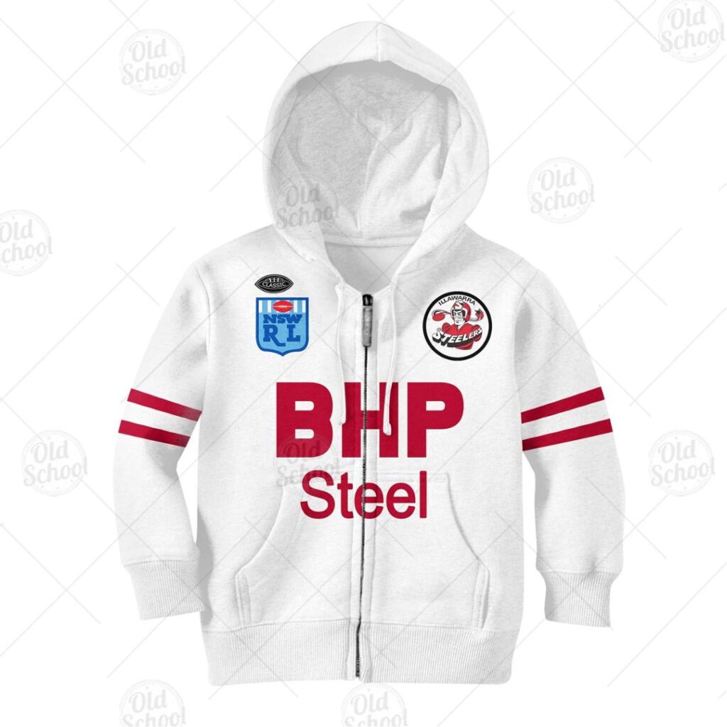 Personalize Illawarra Steelers 1987 ARL/NRL Vintage Retro White Away Jersey for Kids