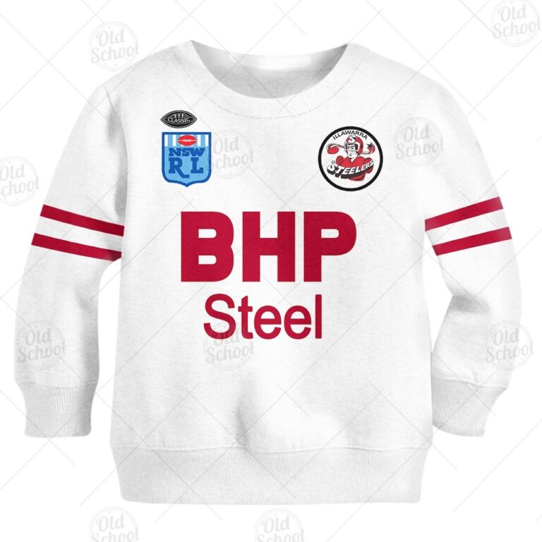 Personalize Illawarra Steelers 1987 ARL/NRL Vintage Retro White Away Jersey for Kids
