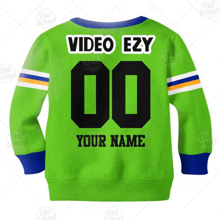 Personalize Canberra Raiders 1990 Video Ezy ARL/NRL Vintage Retro Heritage Jersey for Kids