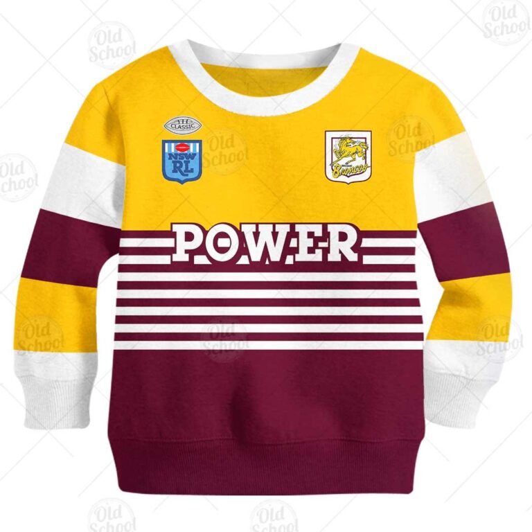 Personalize BRISBANE BRONCOS 1988 ARL/NRL Vintage Retro Heritage Jersey for Kids