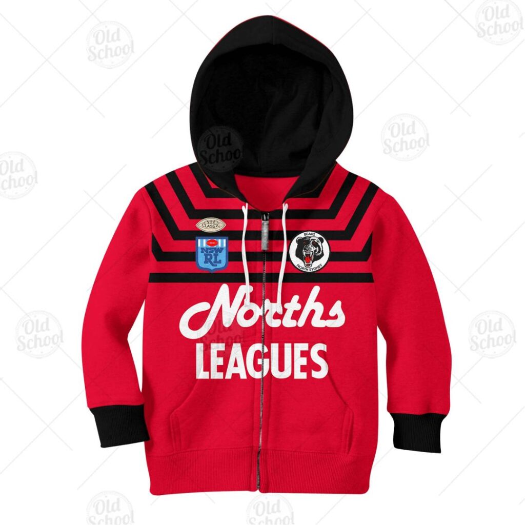 Personalize North Sydney Bears 1991 ARL/NRL Vintage Retro Jersey for Kids