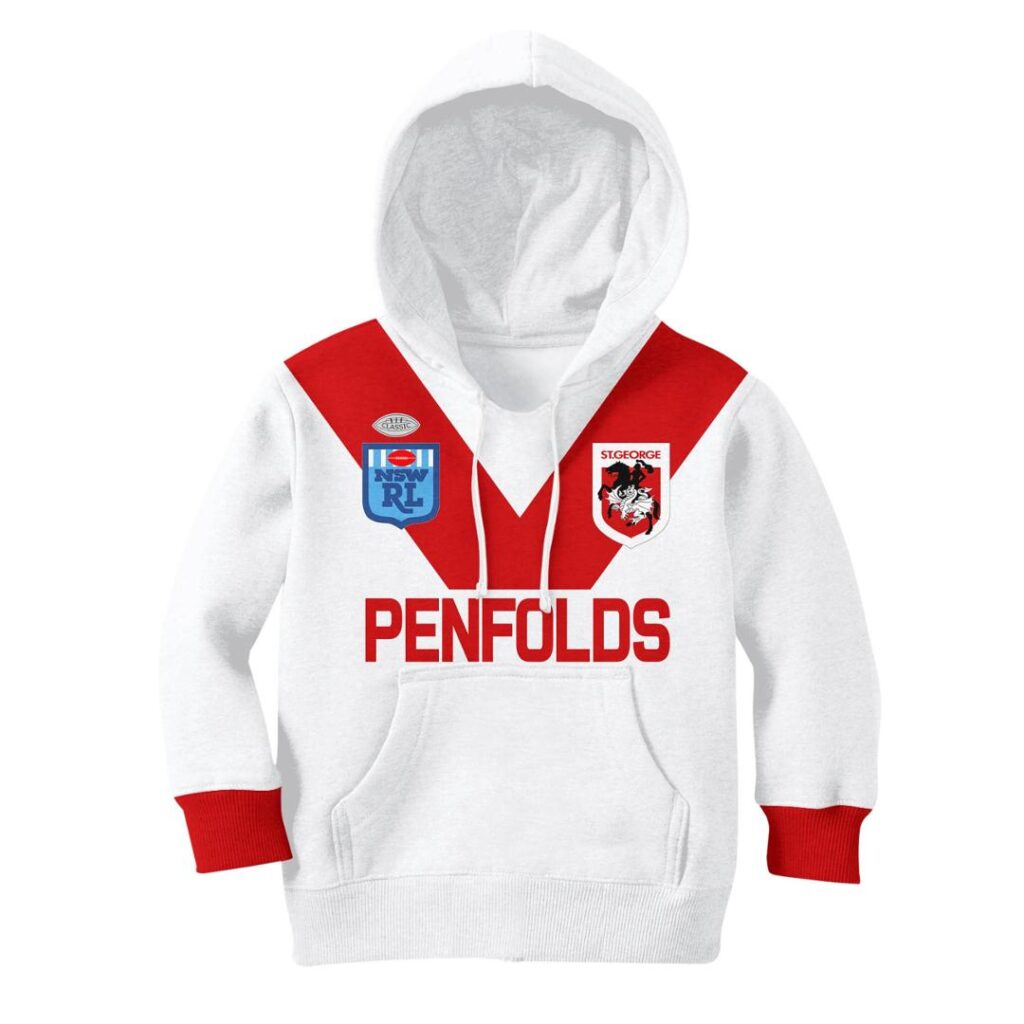 Personalize St George Dragons 1989 ARL/NRL Vintage Retro Heritage Jersey For Kids