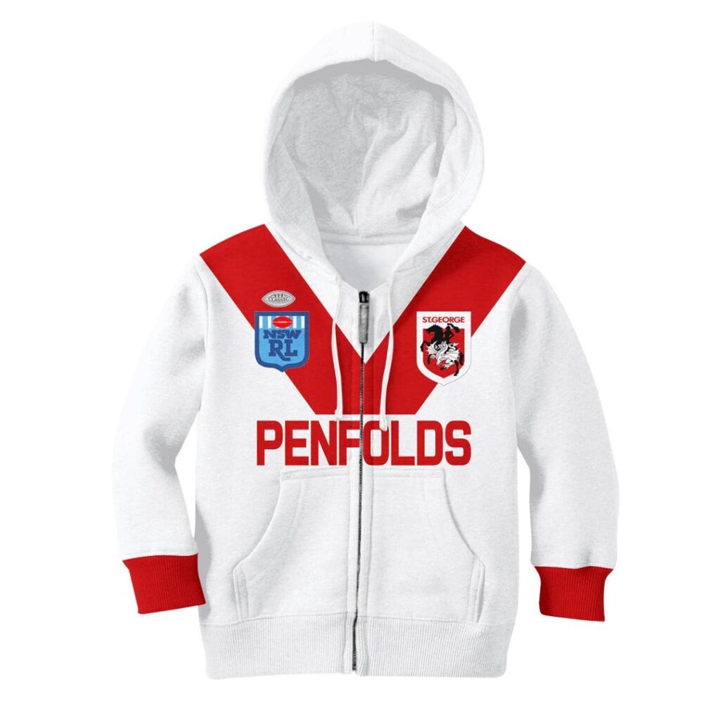 Personalize St George Dragons 1989 ARL/NRL Vintage Retro Heritage Jersey For Kids