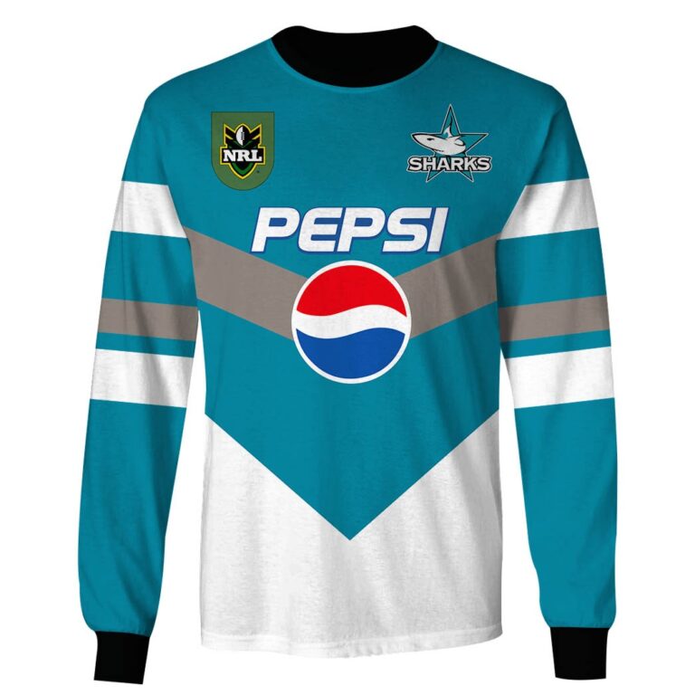 Personalize Cronulla Sutherland Sharks 1999 Retro Pepsi Jersey