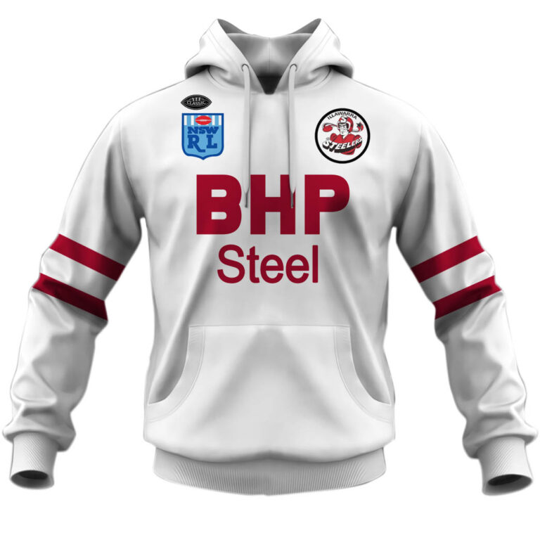 Personalize Illawarra Steelers 1987 ARL/NRL Vintage Retro White Away Jersey