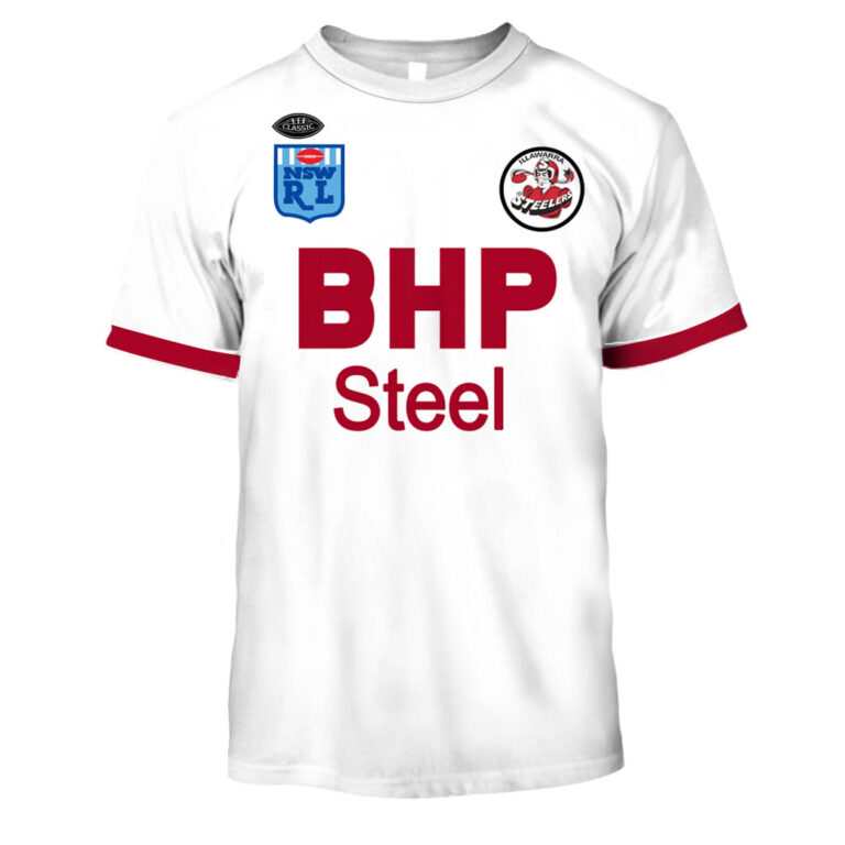 Personalize Illawarra Steelers 1987 ARL/NRL Vintage Retro White Away Jersey