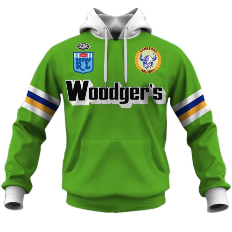 Personalize Canberra Raiders 1989 Woodgers ARL/NRL Vintage Retro Heritage Jersey