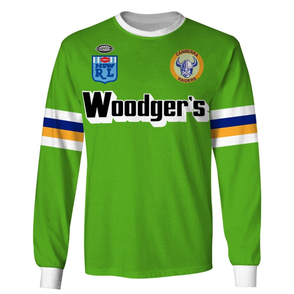 Personalize Canberra Raiders 1989 Woodgers ARL/NRL Vintage Retro Heritage Jersey