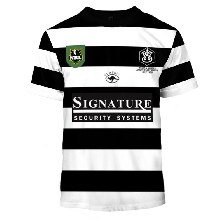Personalize Personalised Western Suburbs Magpies 1998 Anniversary Match Norths v Wests Jersey