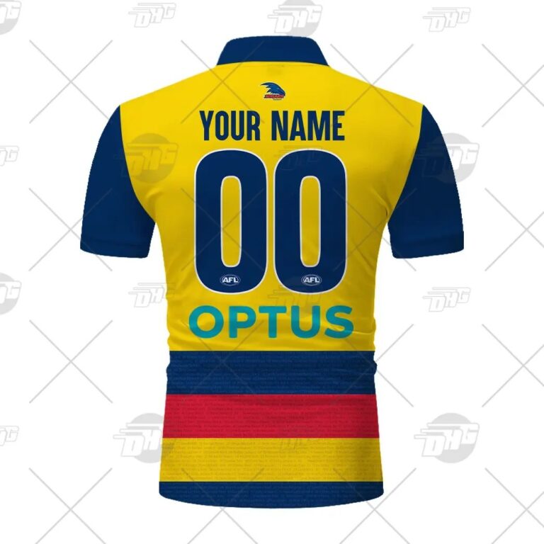 AFL Adelaide Crows Custom Name Number 2021 Clash Guernsey Polo Shirt