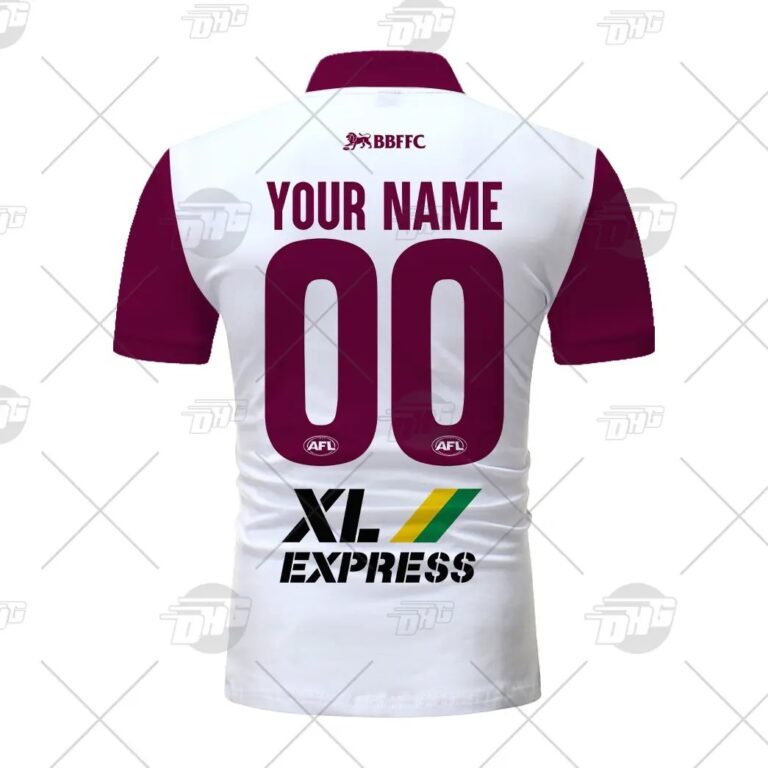 AFL Brisbane Lions Custom Name Number 2021 Clash Guernsey Polo Shirt