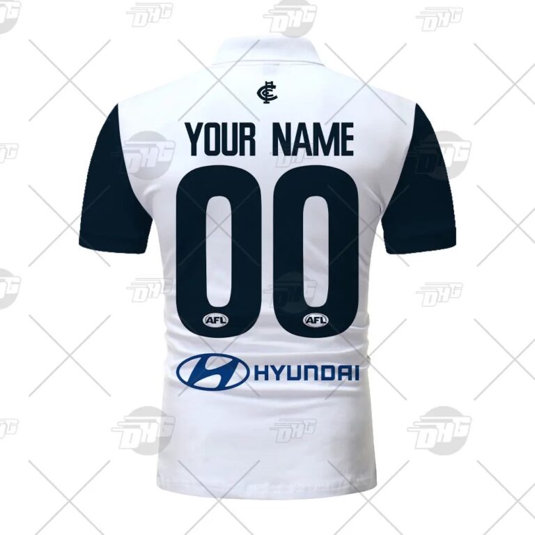 AFL Carlton Blues Custom Name Number 2021 Clash Guernsey Polo Shirt