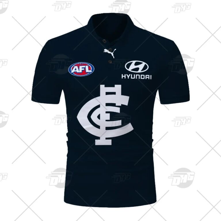 AFL Carlton Blues Custom Name Number 2021 Home Guernsey Polo Shirt