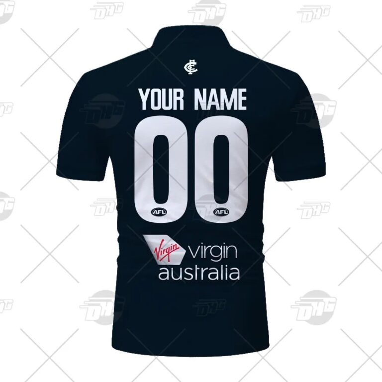AFL Carlton Blues Custom Name Number 2021 Home Guernsey Polo Shirt