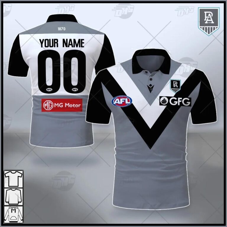 AFL Port Adelaide Power Custom Name Number 2021 Clash Guernsey Polo Shirt