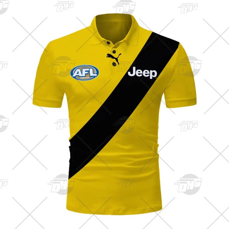 AFL Richmond Tigers Custom Name Number 2021 Clash Guernsey Polo Shirt