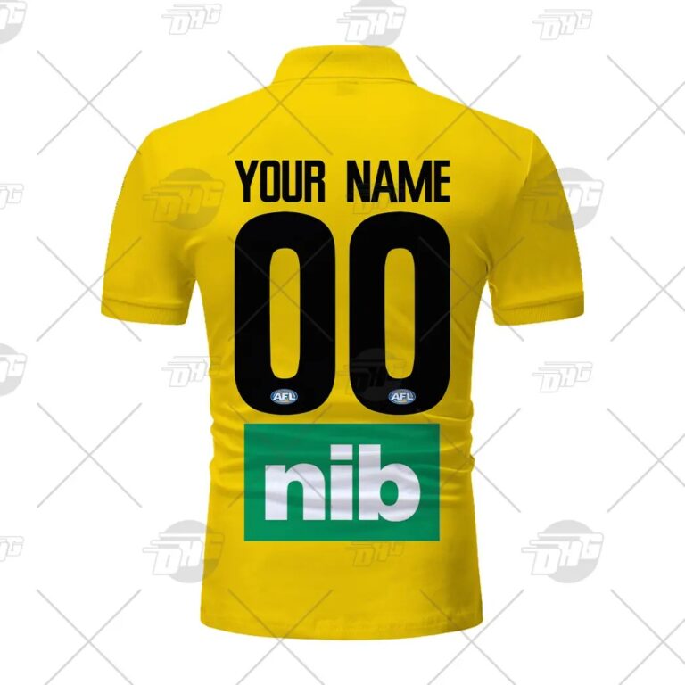 AFL Richmond Tigers Custom Name Number 2021 Clash Guernsey Polo Shirt