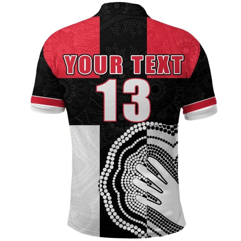 AFL St Kilda Saints Custom Name Number Indigenous Polo Shirt