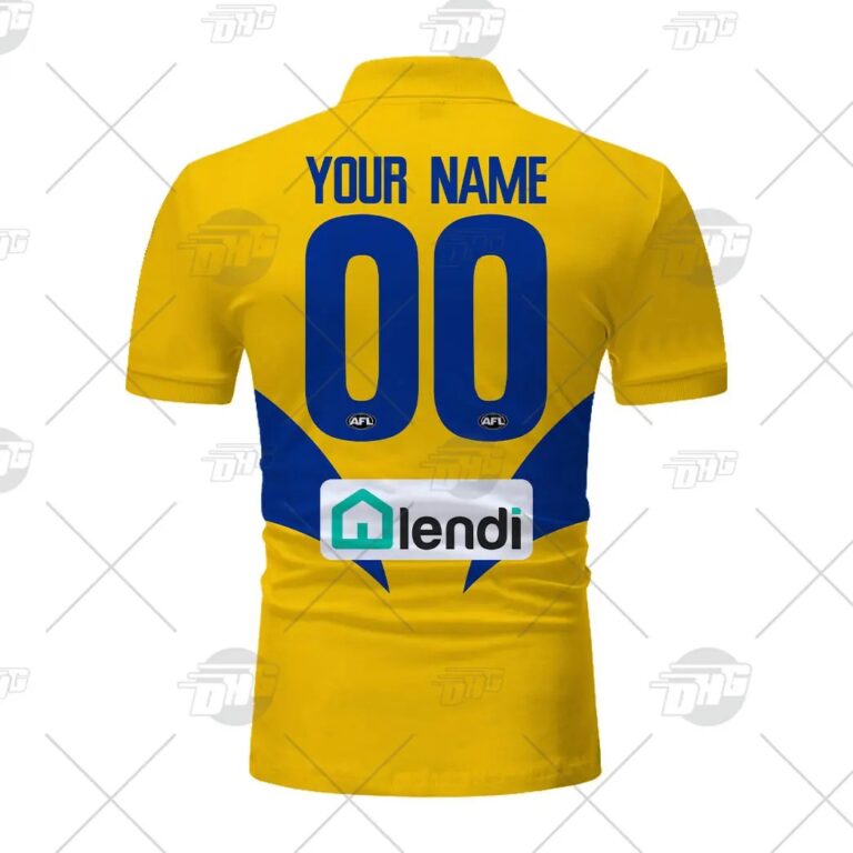 AFL West Coast Eagles Custom Name Number 2021 Away Guernsey Polo Shirt