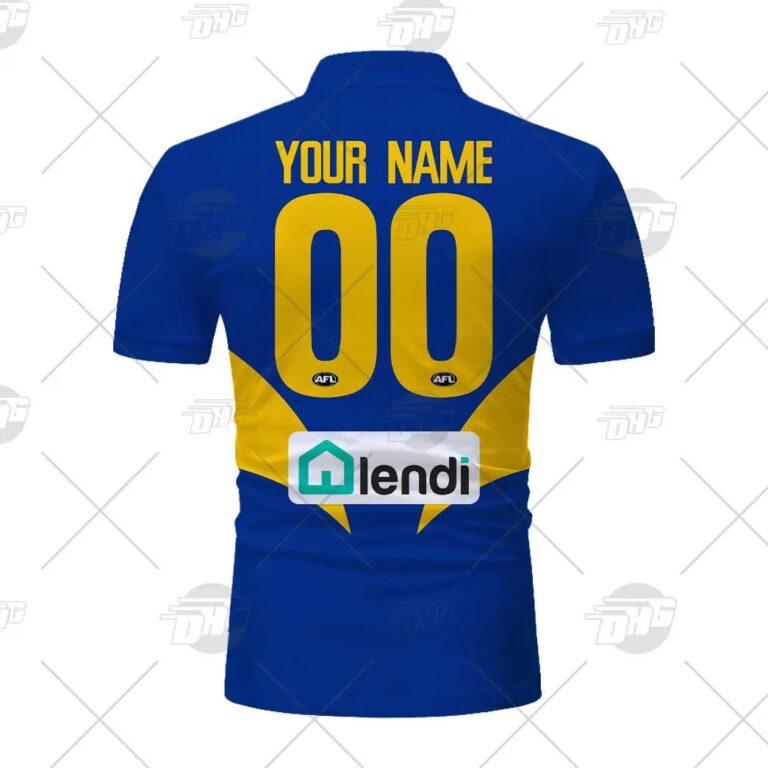 AFL West Coast Eagles Custom Name Number 2021 Home Guernsey Polo Shirt