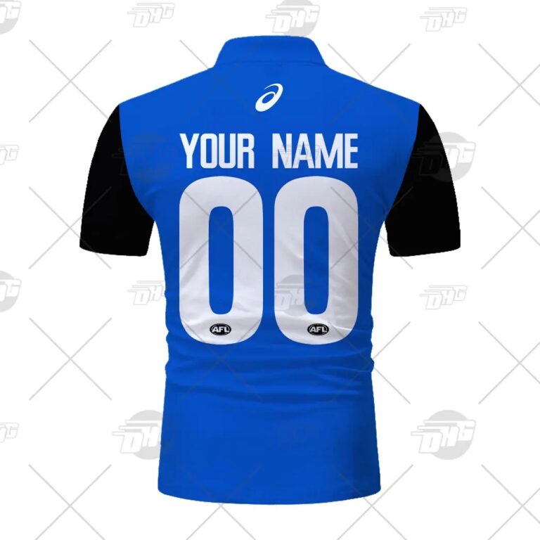AFL Western Bulldogs Custom Name Number 2021 Training Guernsey Polo Shirt